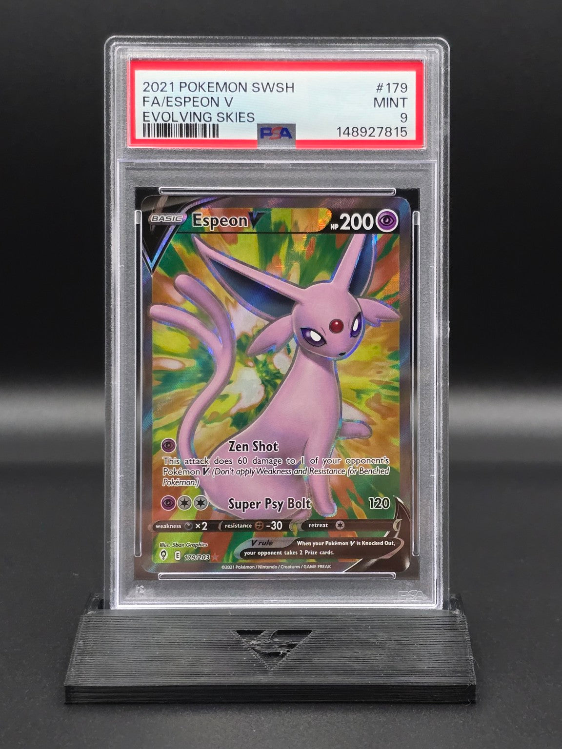 Espeon V #179 Evolving Skies PSA 9 / 🇬🇧
