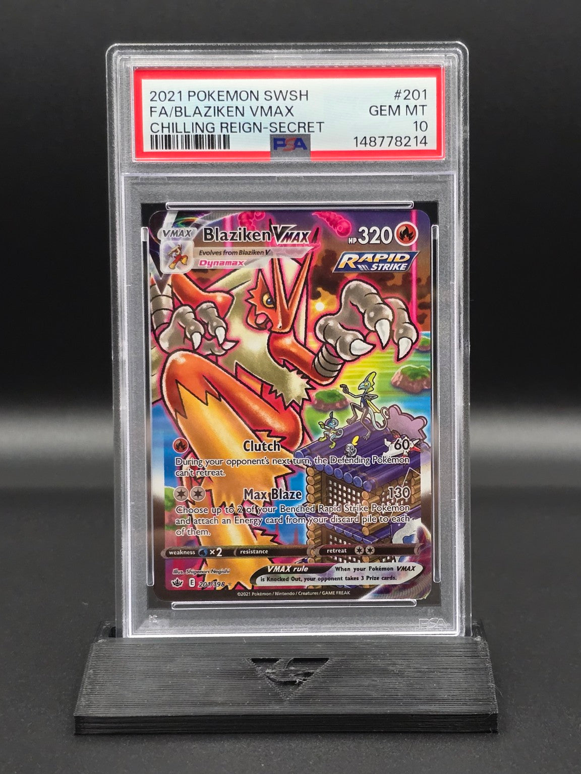 Blaziken VMAX #201 Chilling Reign PSA 10 / 🇬🇧
