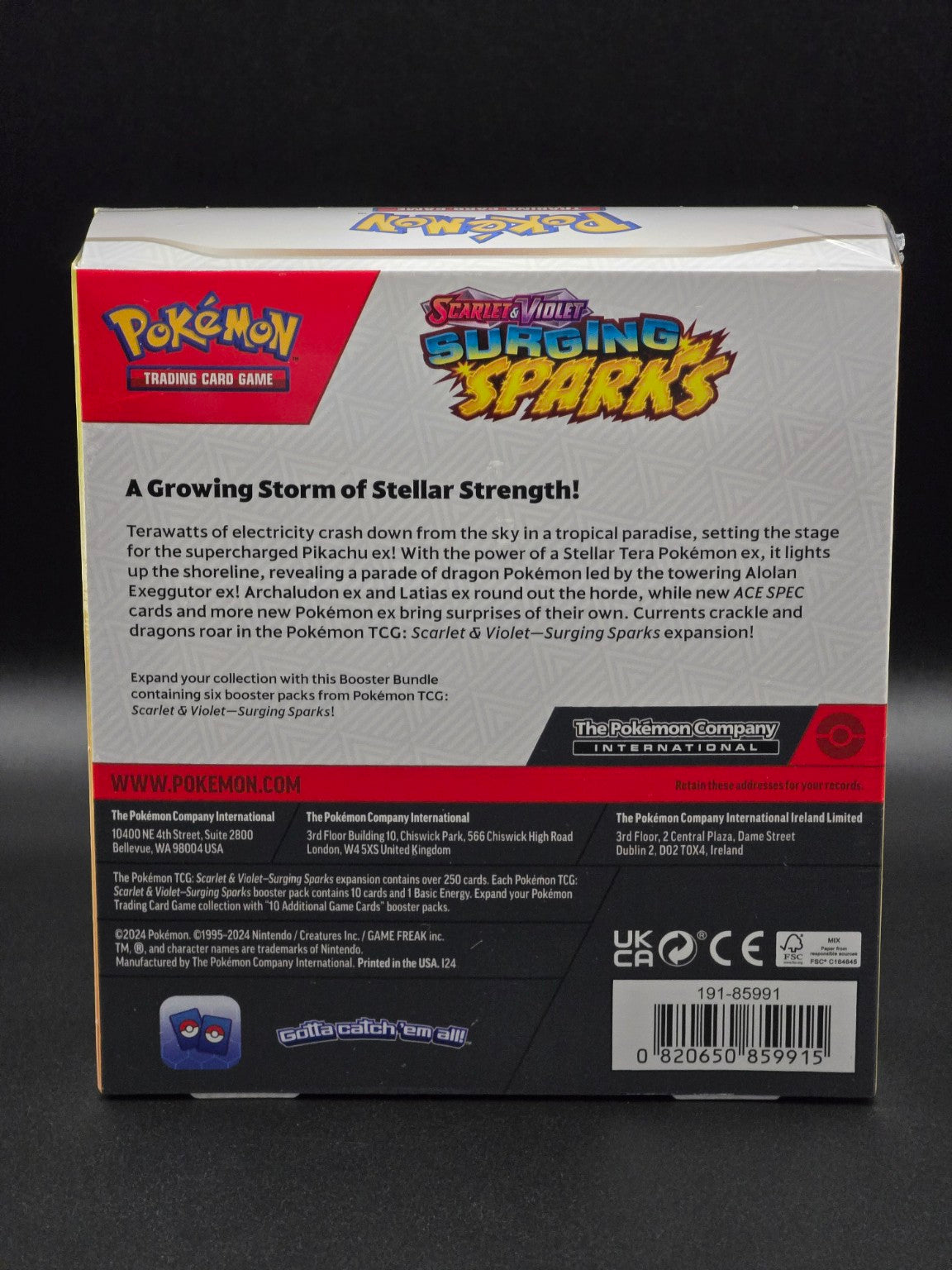 Bundle Pokémon Surging Sparks – face arrière