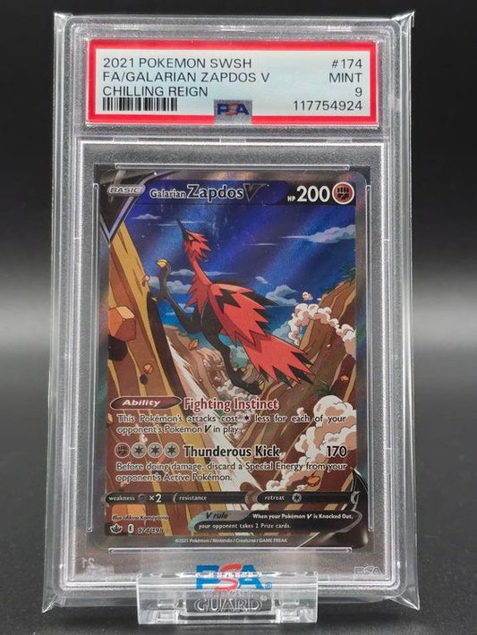 Galarian Zapdos V #174 Chilling Reign PSA 9 / 🇬🇧