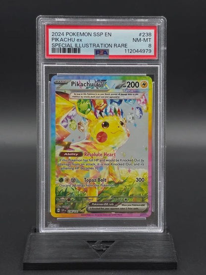 Pikachu ex #238 Surging Sparks PSA 8 / 🇬🇧