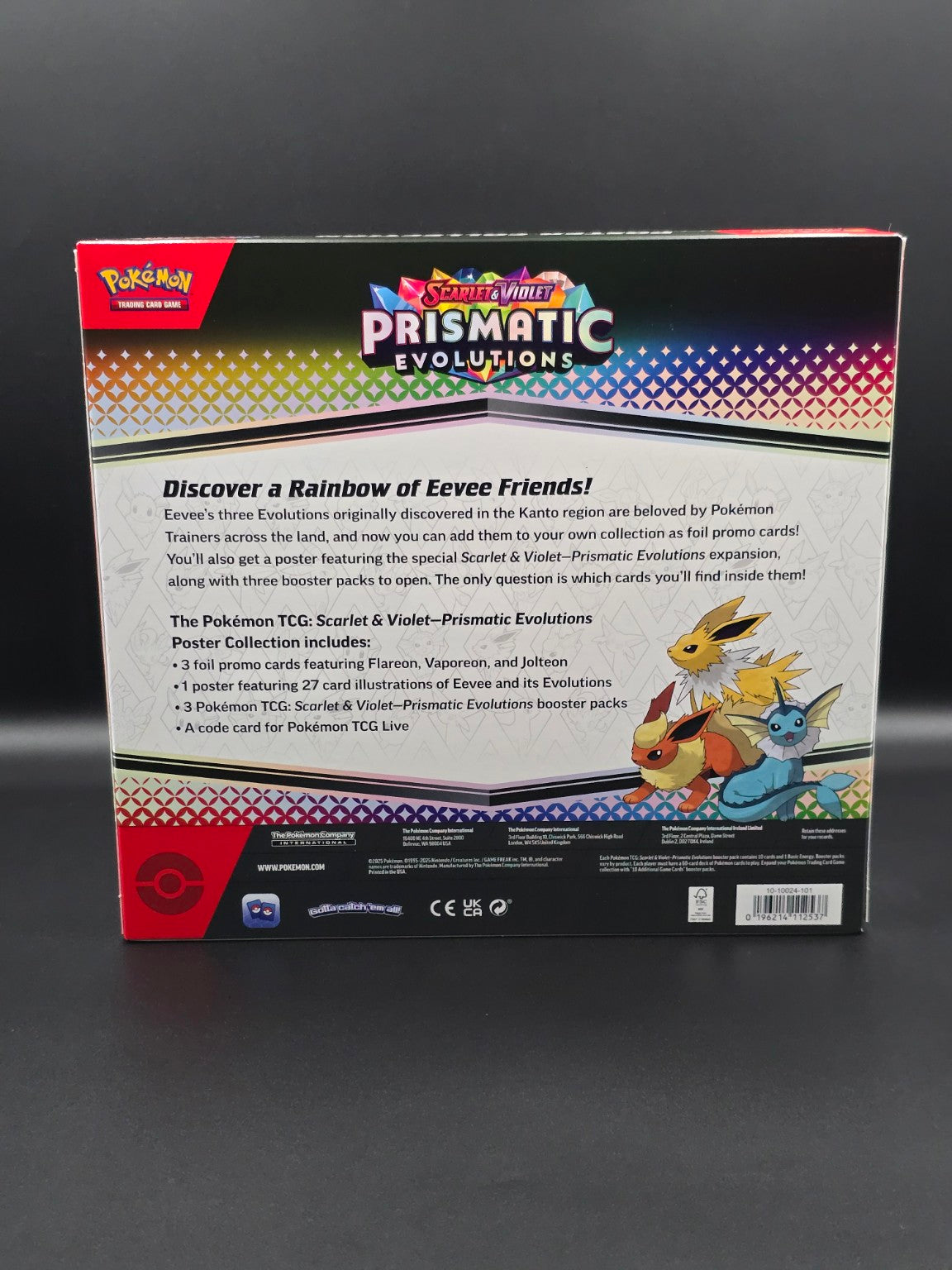 Prismatic Evolutions Poster Collection – face arrière